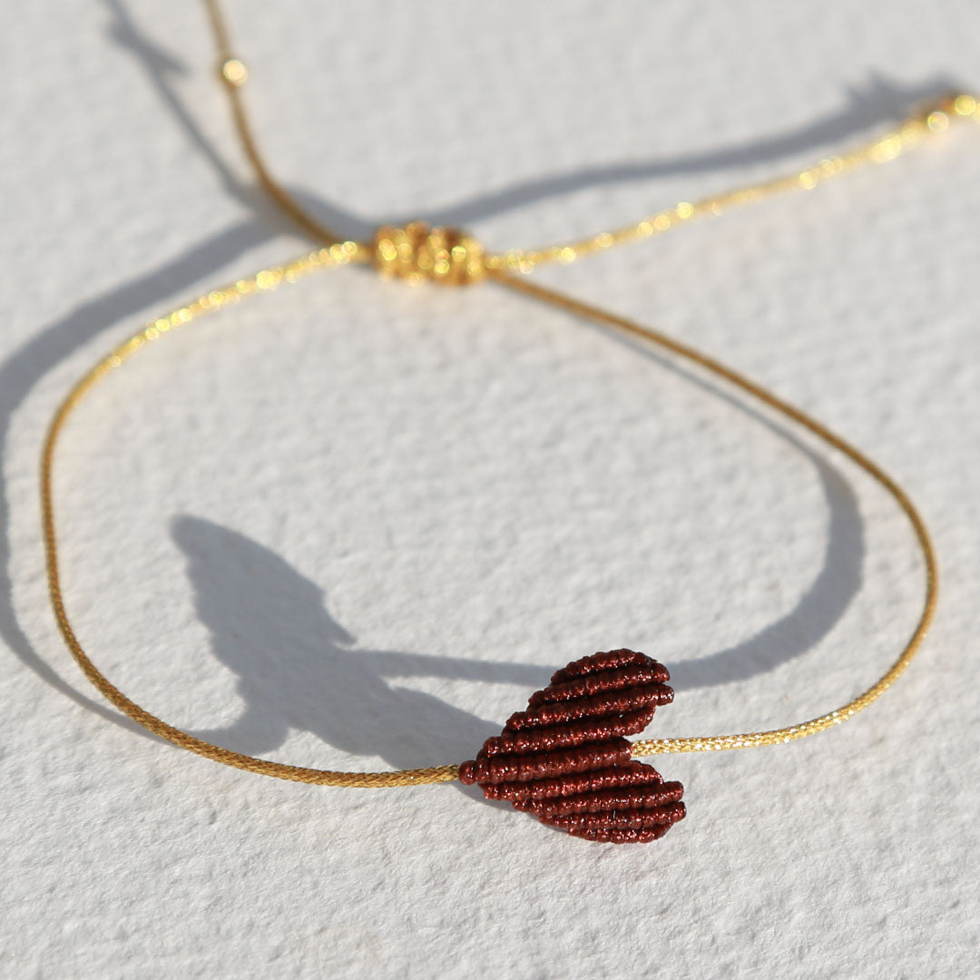 Armband groot hart walnoot