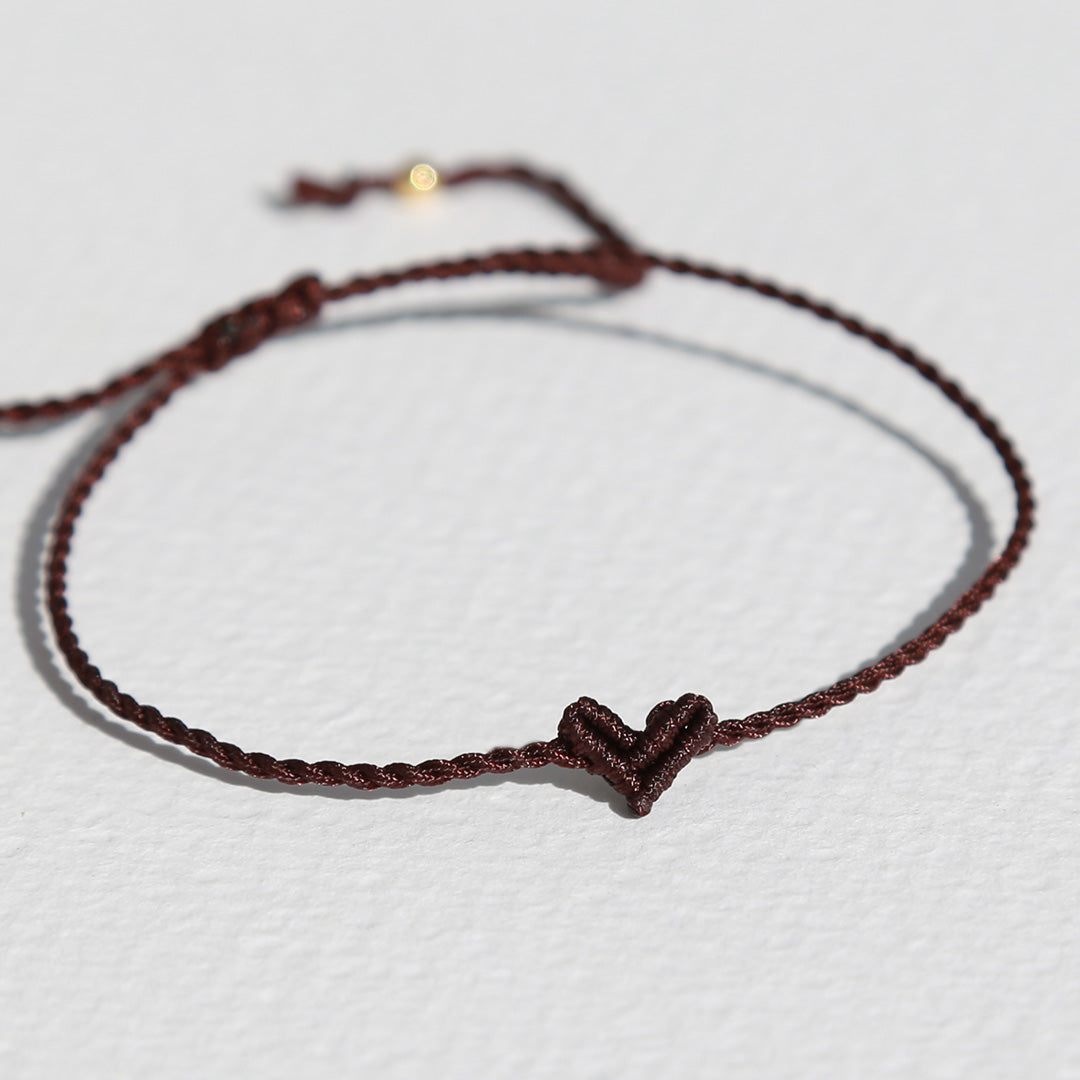 Bracelet small heart brown