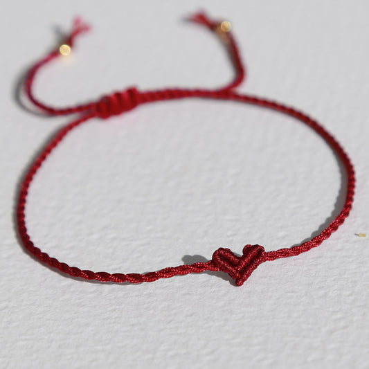 Bracelet small heart burgundy