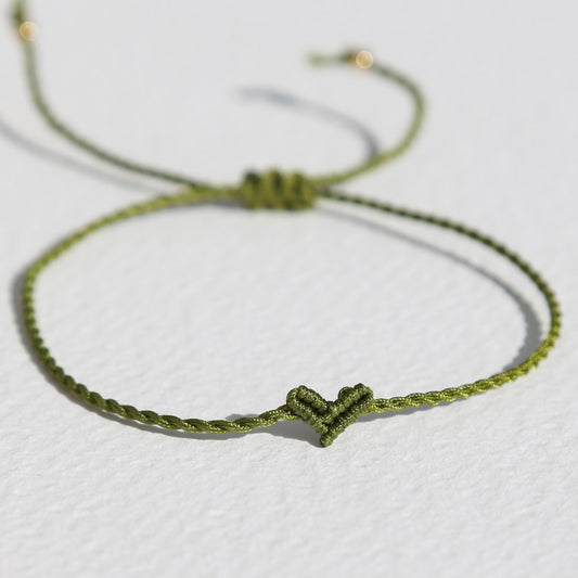 Bracelet small heart olive