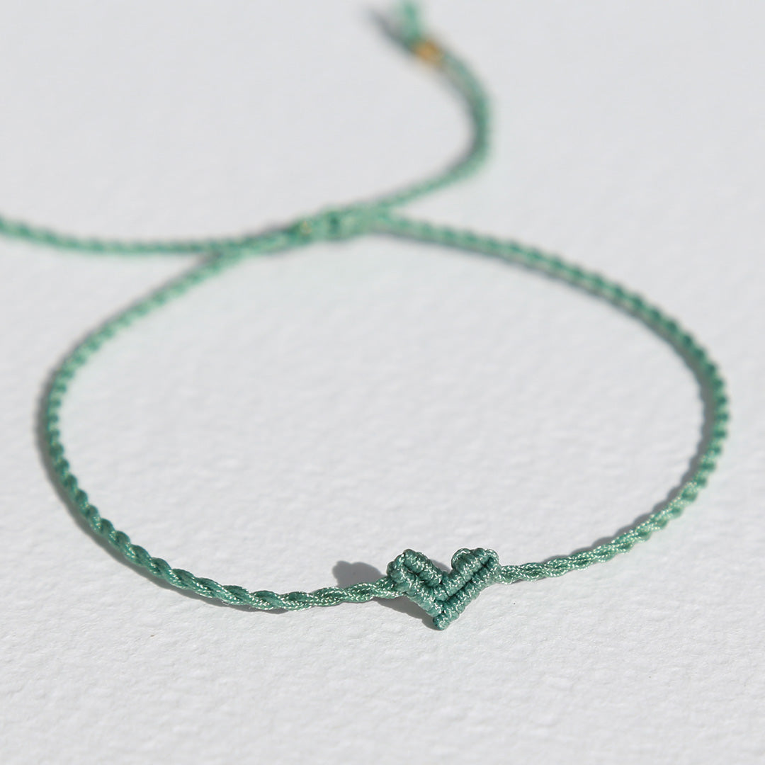 Brazalete de corazón Love Ibiza verde mar