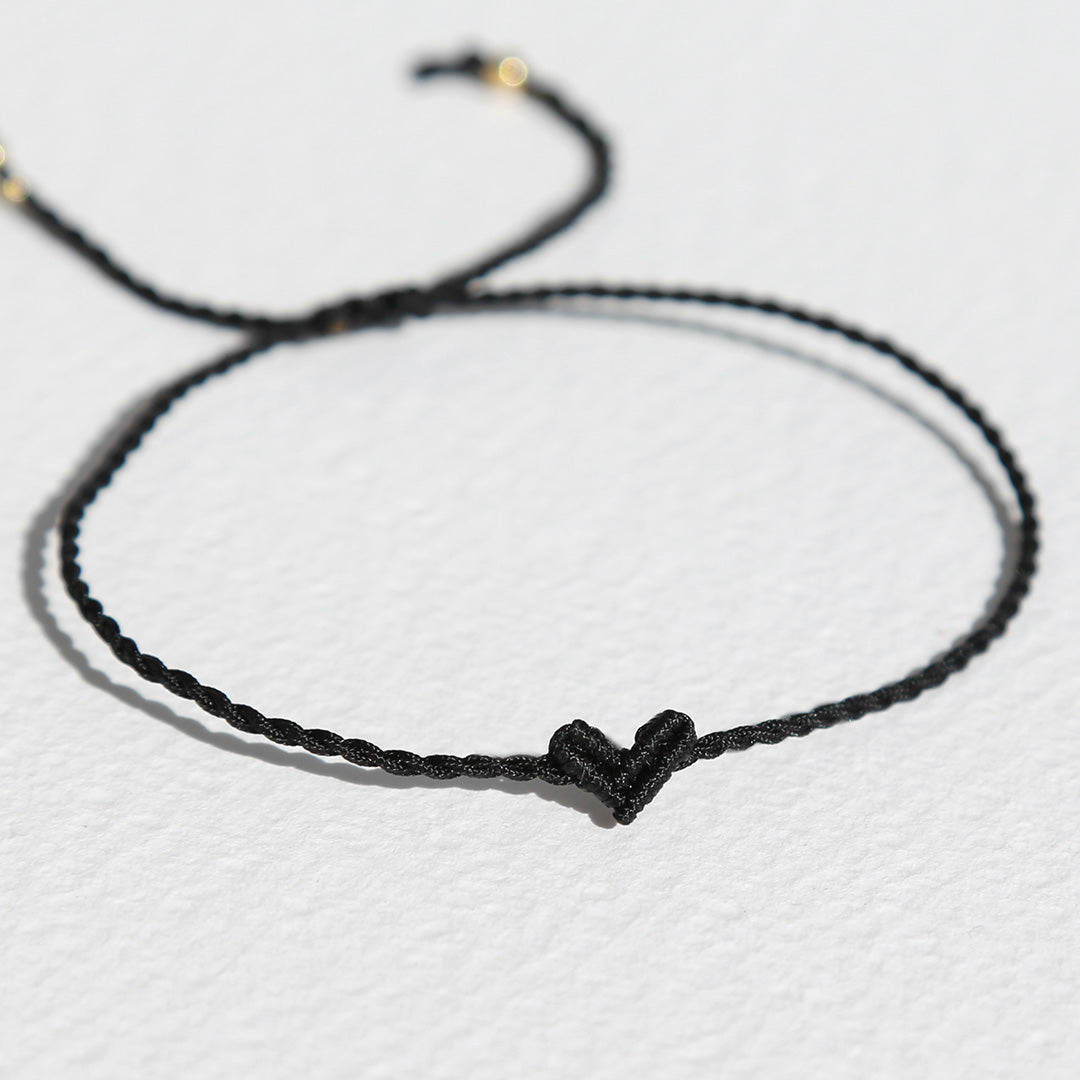 Armband klein hart zwart