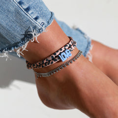 Ankle bracelet leopard love - choose your own color!