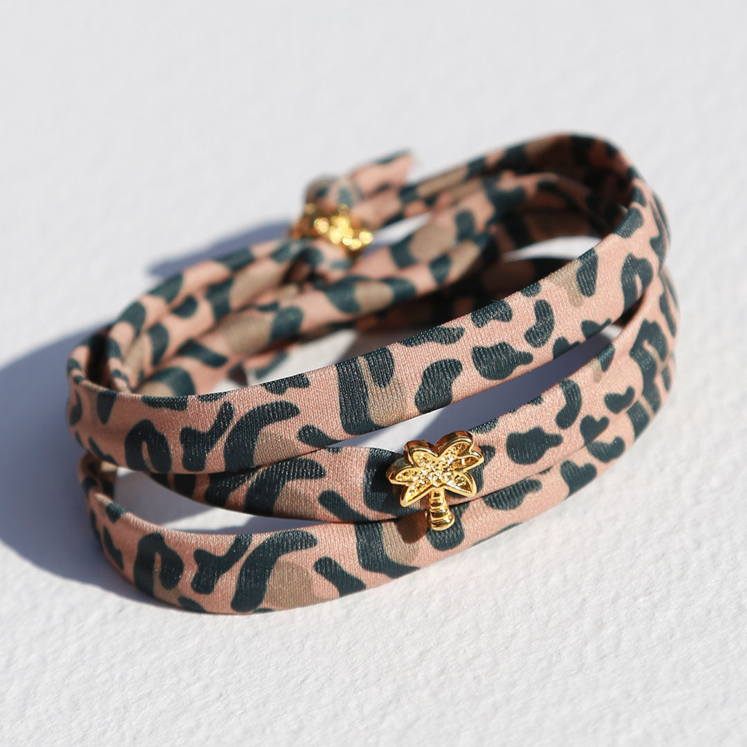 Armband-enkelbandje luipaard palm goud