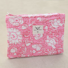Make-up tasje light pink flower
