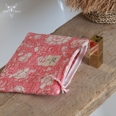 Make-up tasje light pink flower