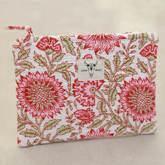 Make-up tasje white flower