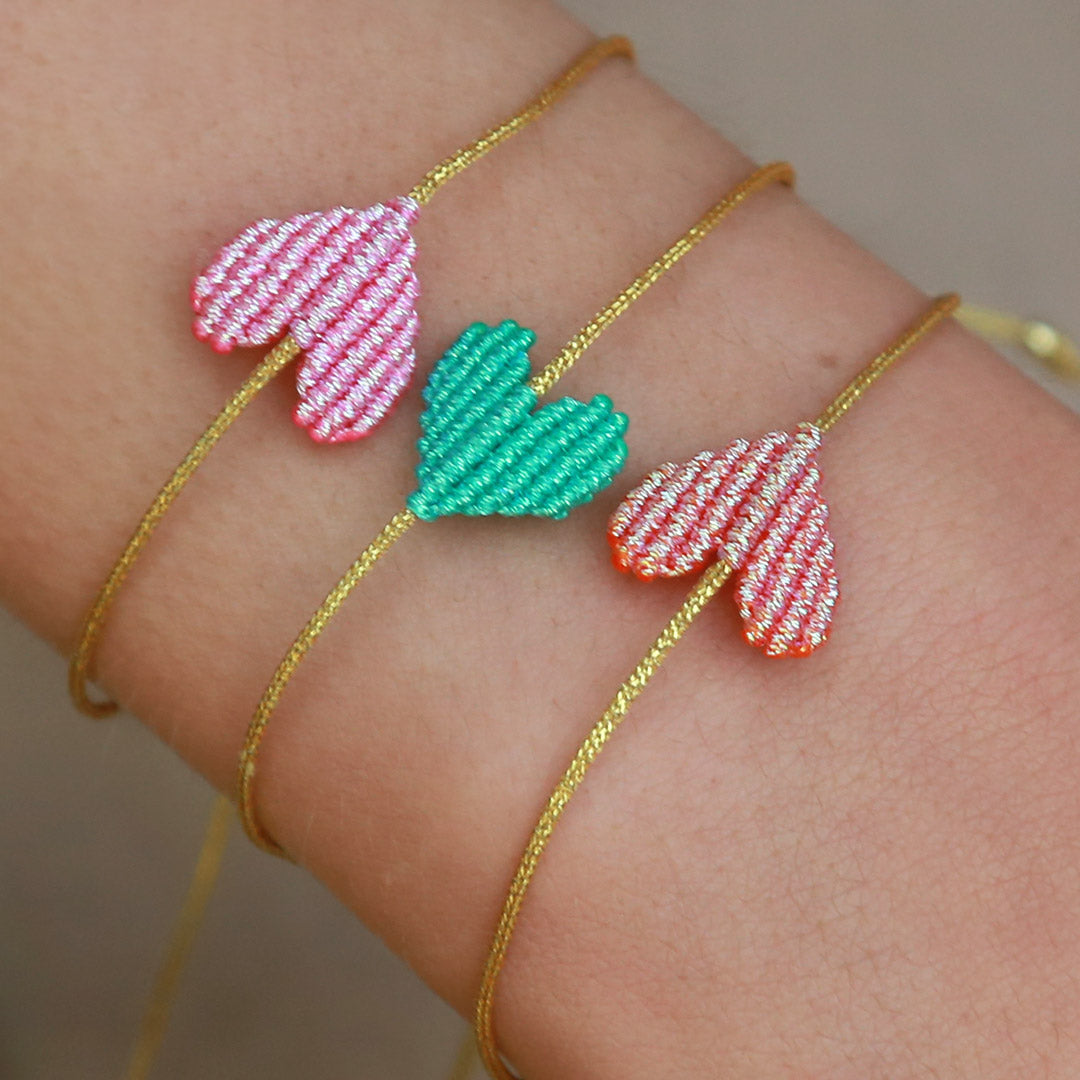 Armband heart metallic orange