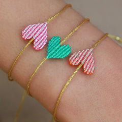Armband heart metallic orange