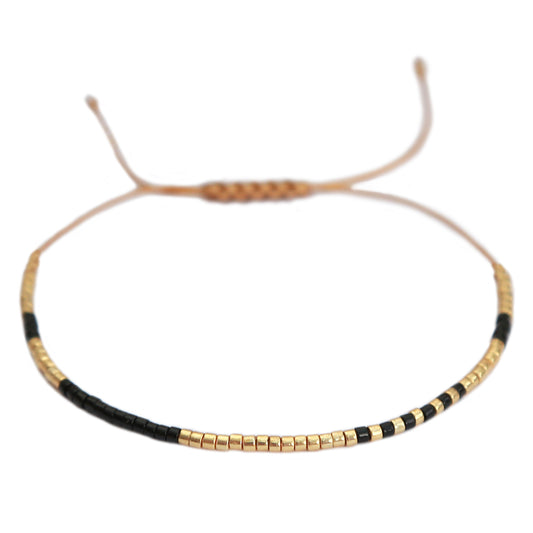 Miyuki armband black gold 1000