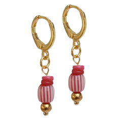 Pendientes de oro Mystic Soul burdeos