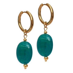 Pendientes de oro pastilla esmeralda