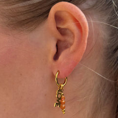 Boucles d'oreilles en or facettes orange