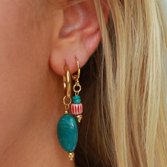 Pendientes de oro pastilla esmeralda