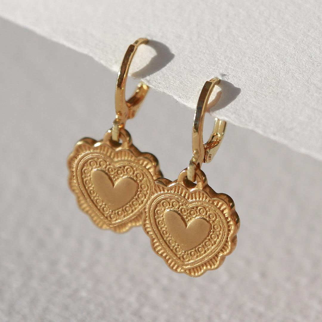 Oorbellen hart goud