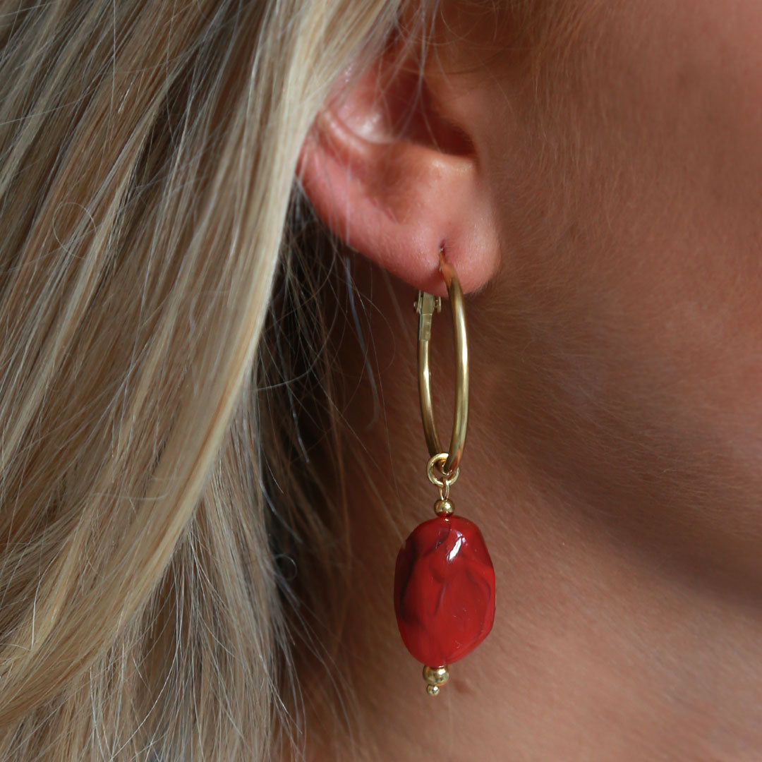 Pendientes rocks burdeos
