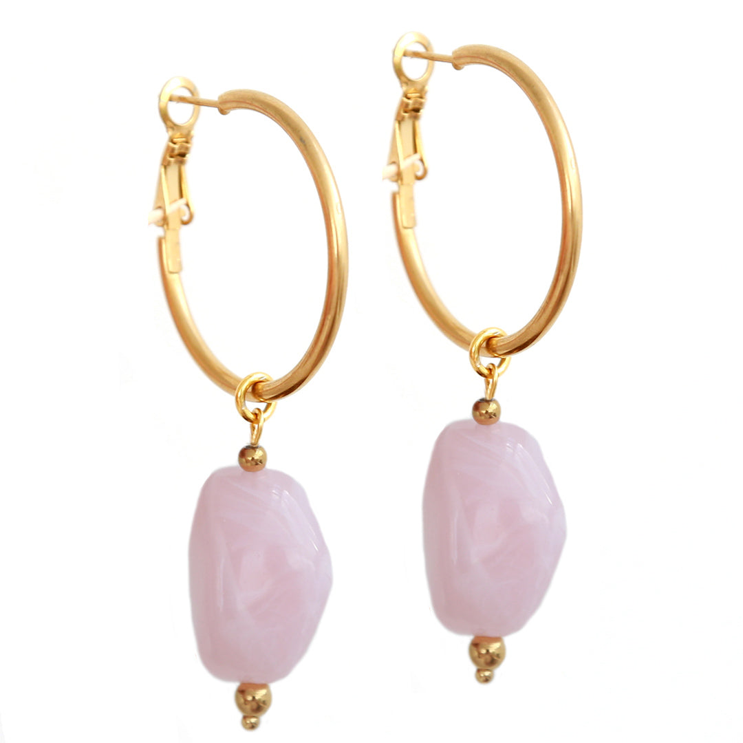 Pendientes rosa de las rocas