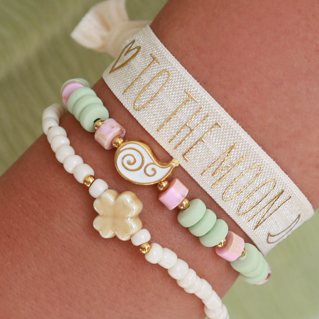 Armband Paisley weiß
