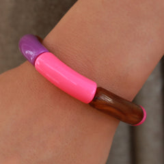 Armband penne brown pink purple