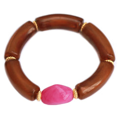 Armband penne rocks tortoise roze