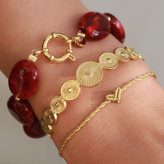 Bracelet coeur Love Ibiza torsadé or