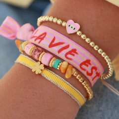 Bracelet oeil maléfique coeur rose or