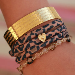 Leopardenarmband Herz gold