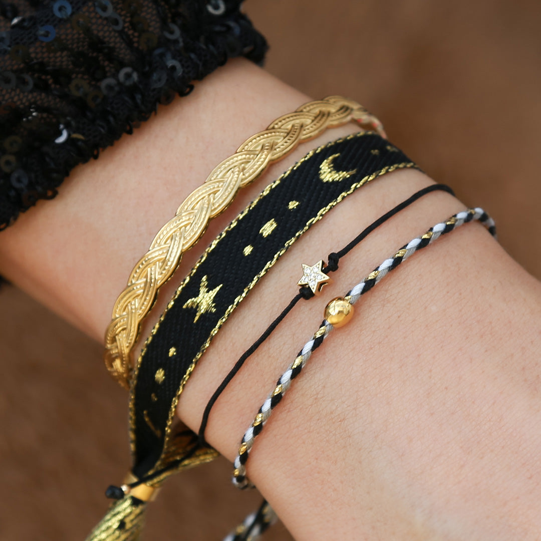 Gold bangle braids