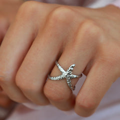 Silberner Seesternring
