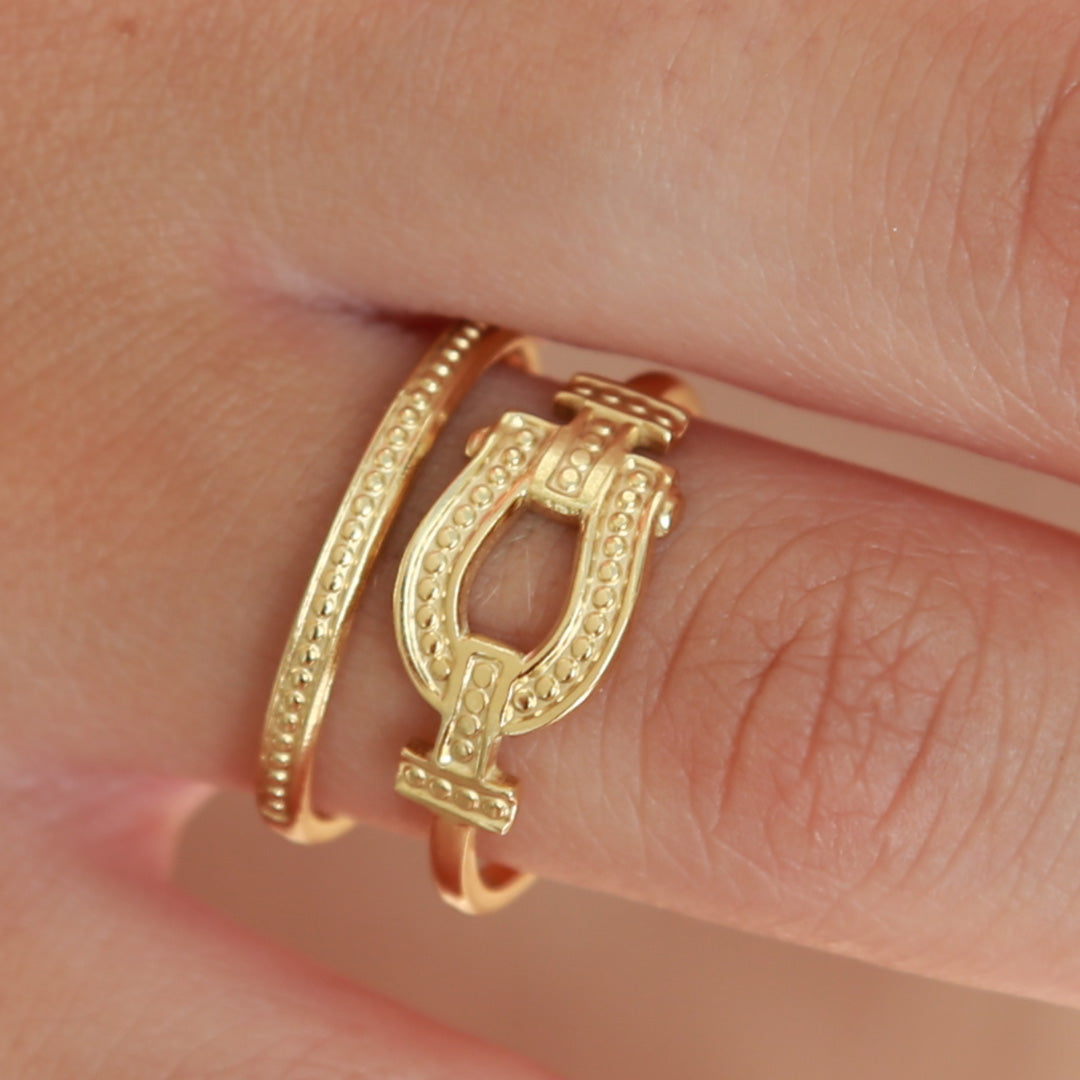 Goldener Ring buckle