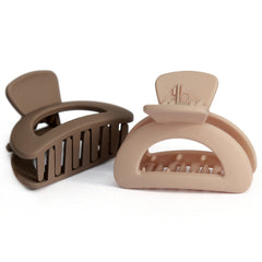 Haarklem set van 2 caramel/latte