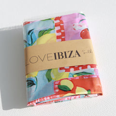 Satijnen bandana sjaal tutti frutti