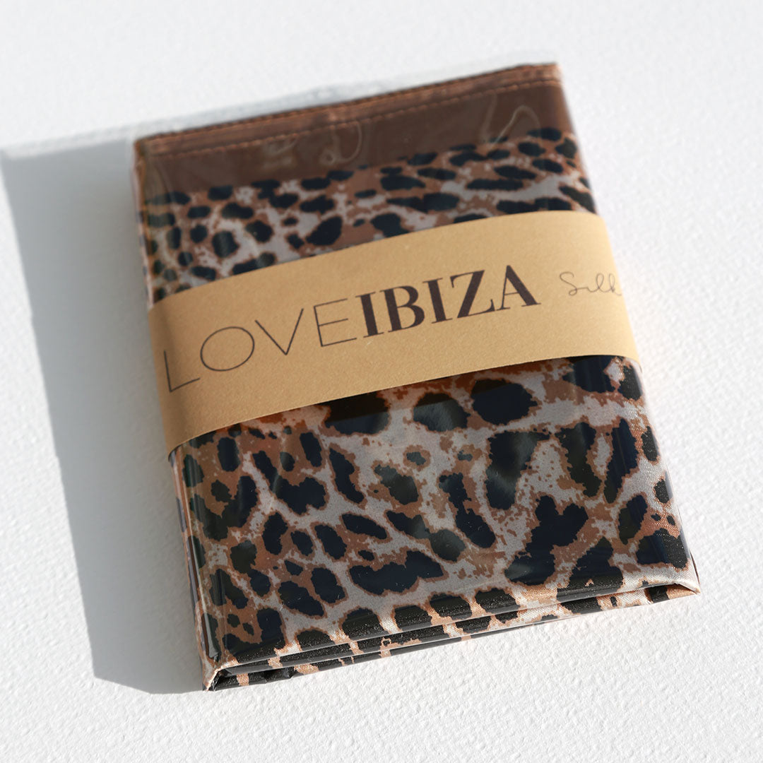 Satin-Bandana-Schal mit Leopardenmuster