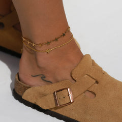 Gold anklet with stars