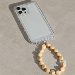Bijoux de téléphone nœud papillon perle beige