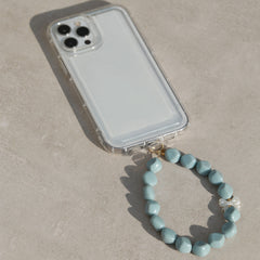 Bijoux de téléphone nœud papillon bleu perle