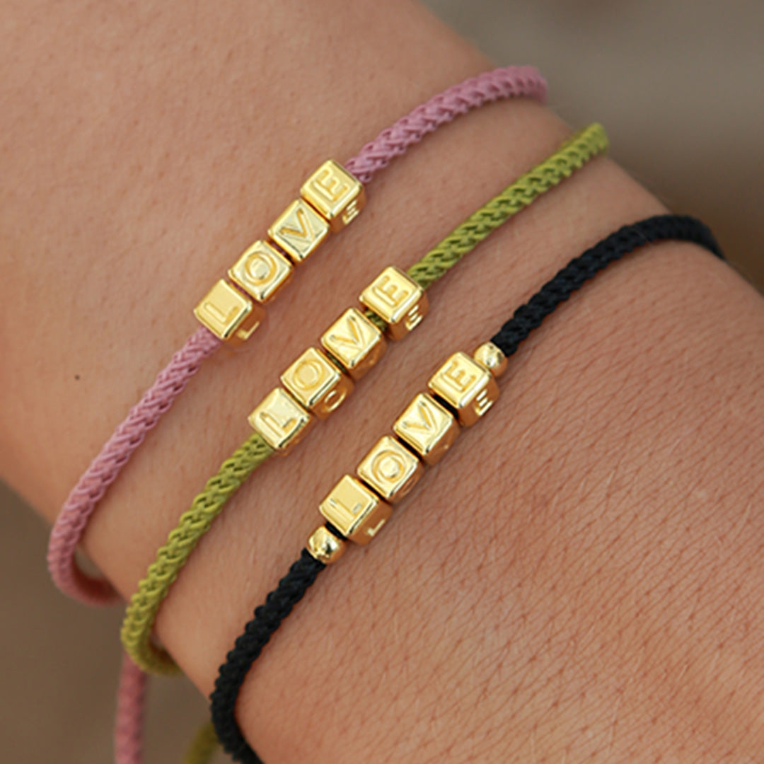 Das Liebesarmband Gold-Oliv