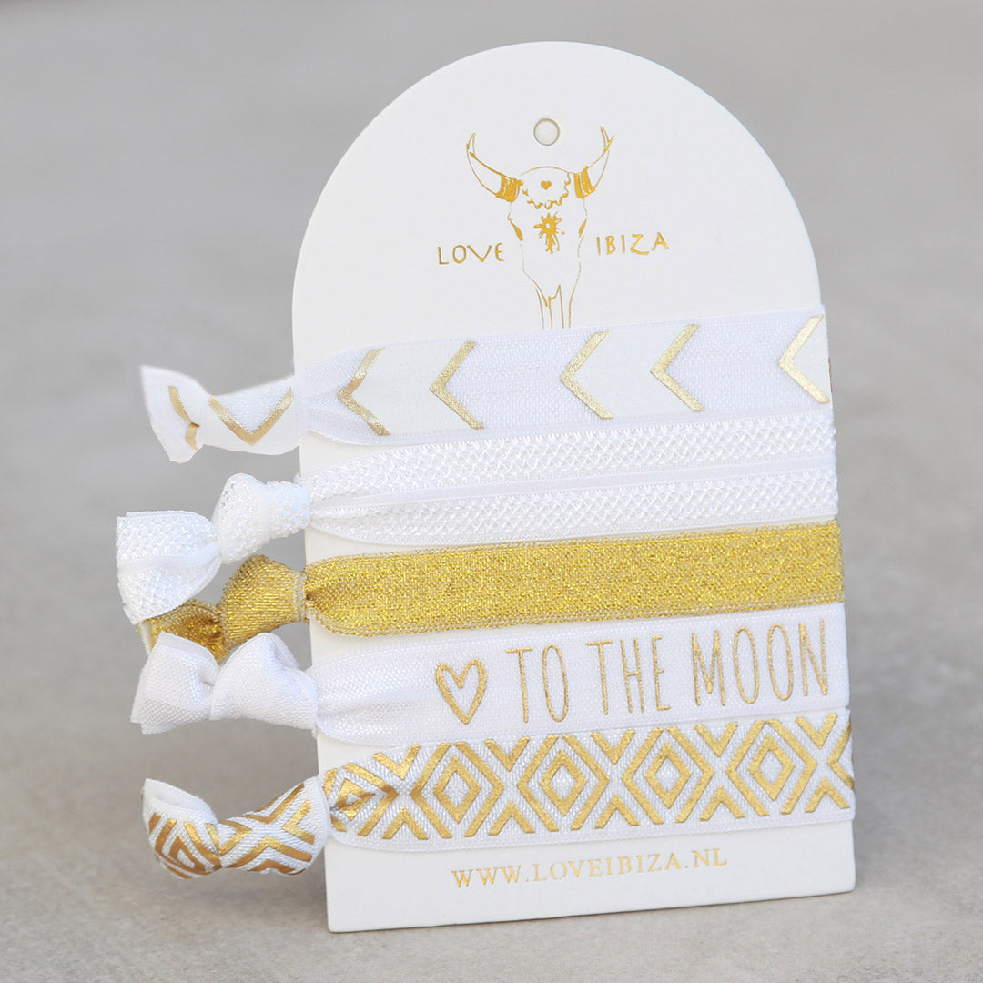 Ibiza elastic bands White feather