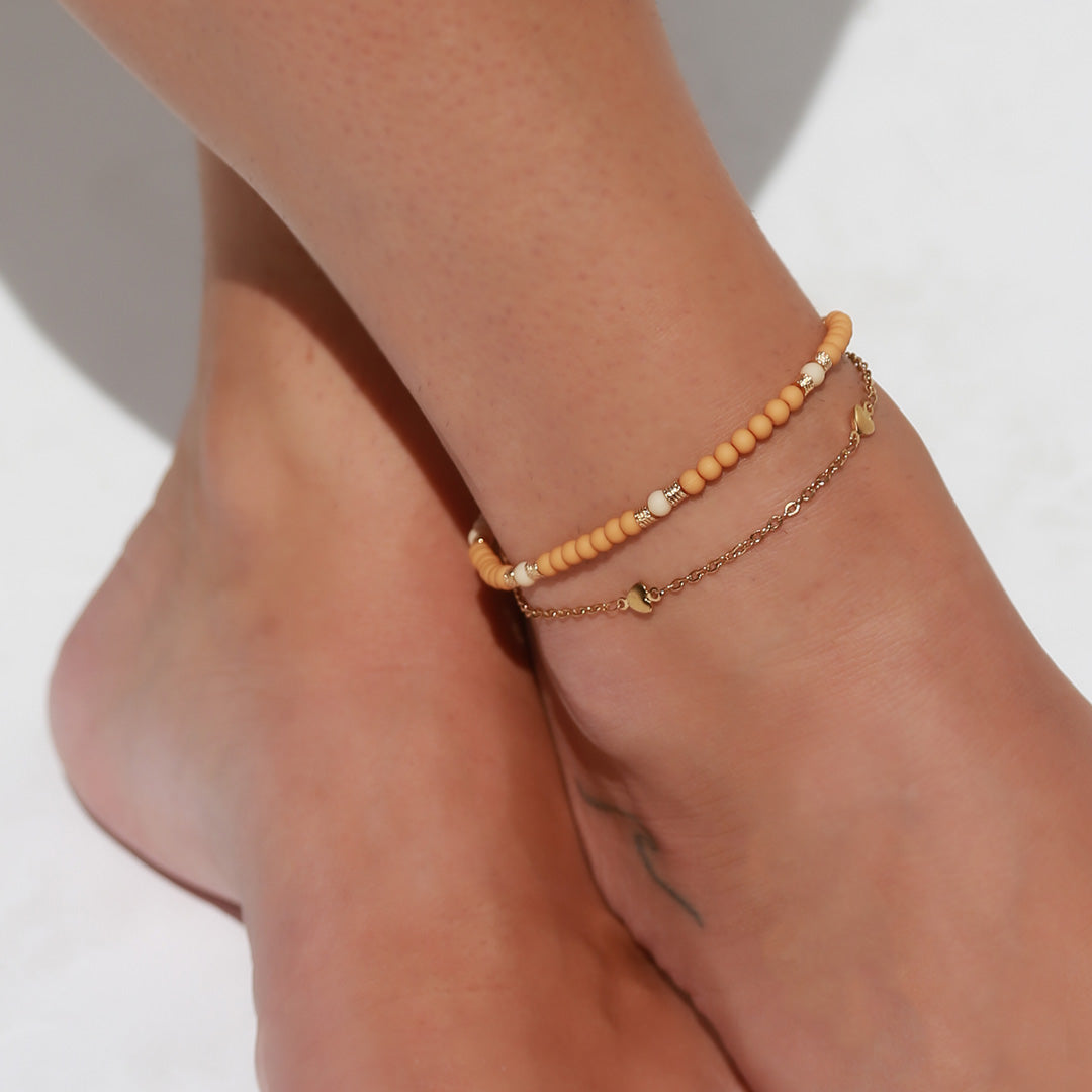 Gold anklet heart for you