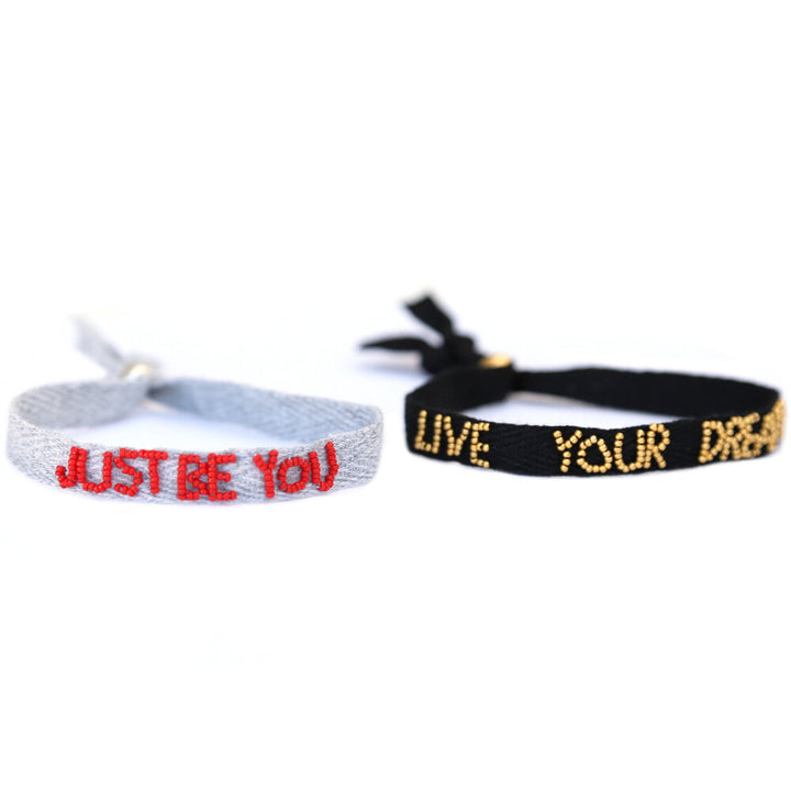 Just be you and Live your dream set of 2 bracelets