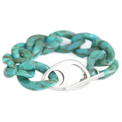 Armband azur marble chain silber