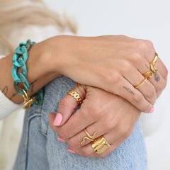 Bracelet azur marble chain gold