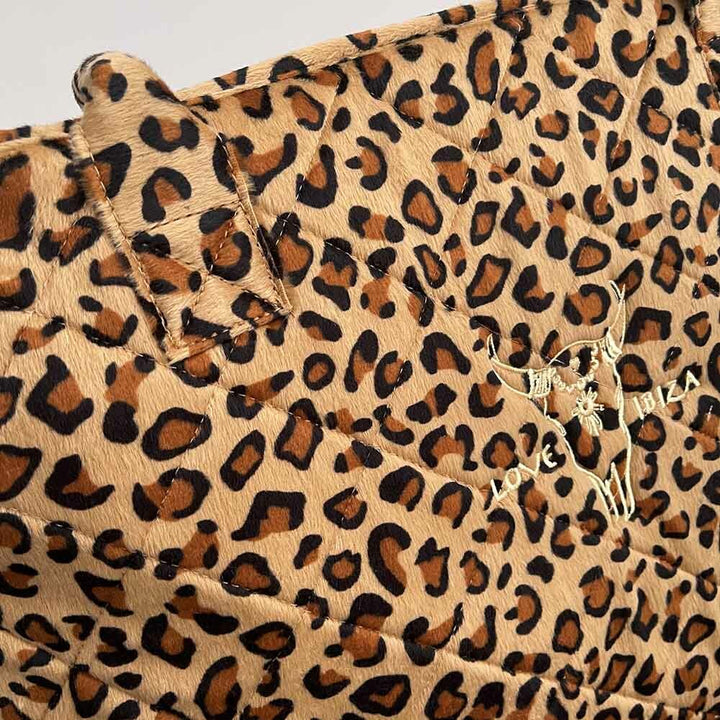 Leopard velvet Umhängetasche Medium