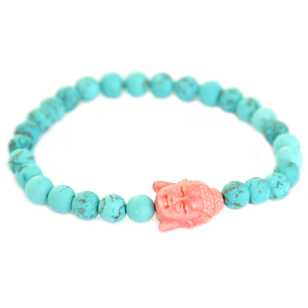 Buddha bracelet turquoise coral