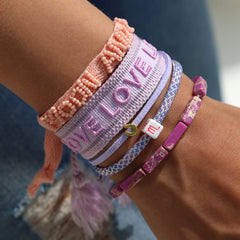 Geweven armband lilac LOVE
