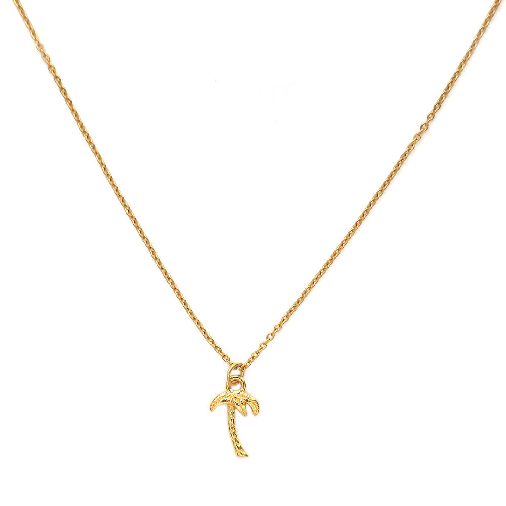 Gold necklace palm tree
