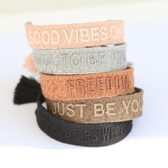 Gewebtes armband in stars we trust black