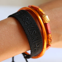 Gewebtes armband in stars we trust black