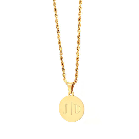 Gravierte Halskette aus Gold – 2 Initialen