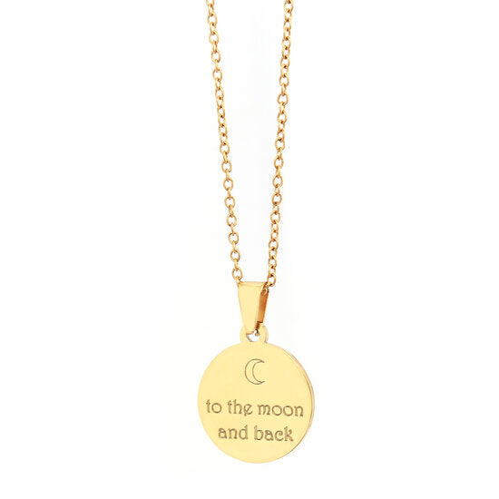 Gegraveerde ketting goud - to the moon and back